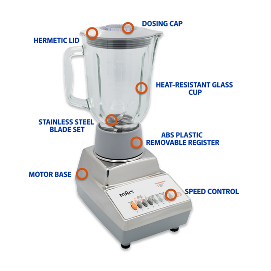 Glass Jar Blender – 550W Power, 7 Speeds