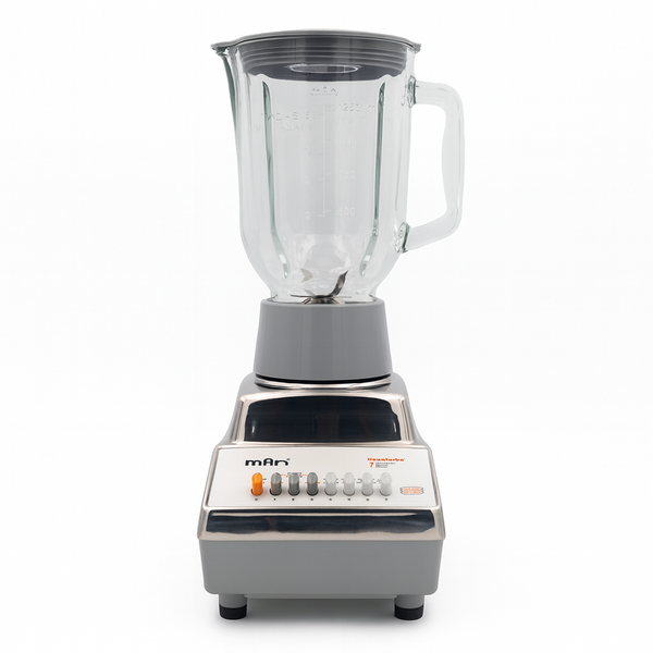 MAN LMV-9090 blender front view – 1000W motor with glass jar